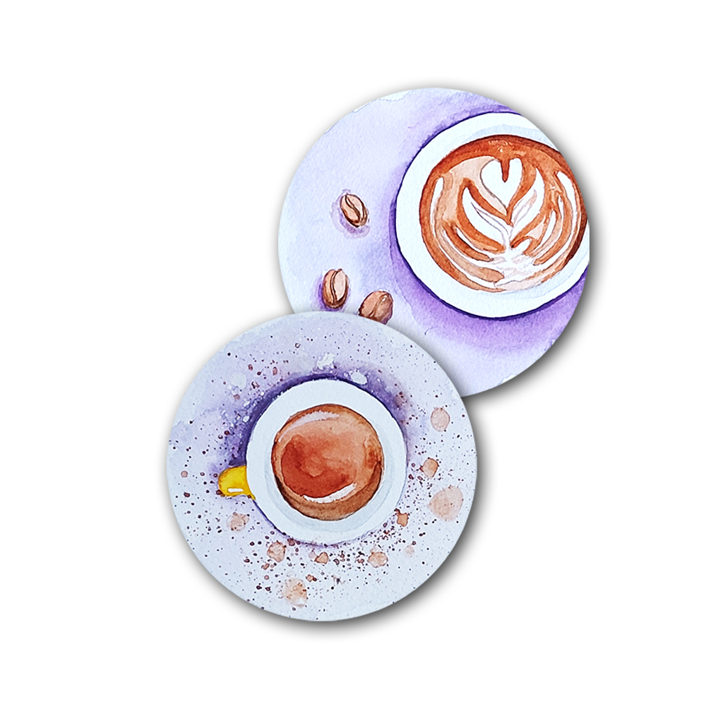 Water Color on Round Coasters DIY Kit by Penkraft